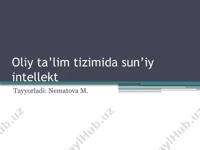 sun'iy intellektning ma'naviy va axloqiy aspektlari — PPTX