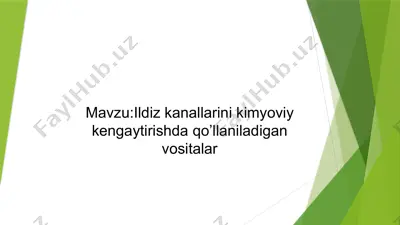 ildizkanallarini kimyoviy kengaytirishda qo’llaniladigan vositalar — PPTX