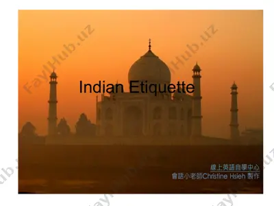 indian etiquette — PPTX