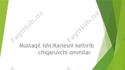 kariesnikeltiribchiqaruvchi ommilar — PPTX