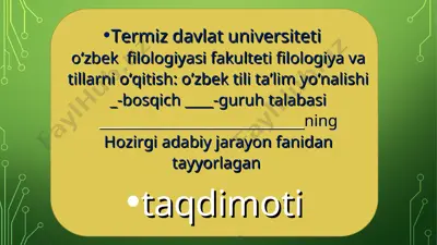 normurod norqobilovning qissalari tahlili — PPT