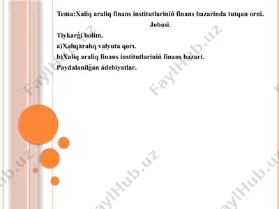 xalıqaralıq valyuta qorı — PPTX