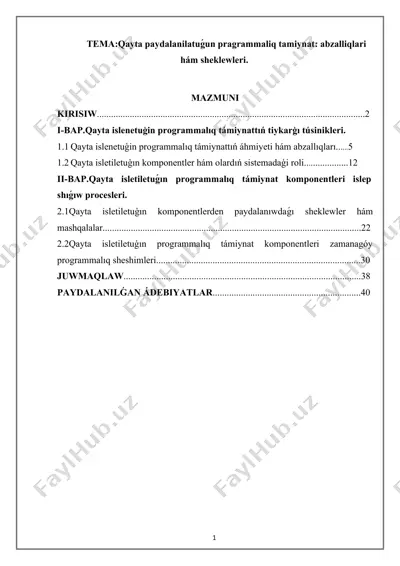 qayta islenetuģin programmalıq támiynat — DOCX