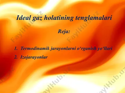 ideal gaz holatining tenglamalari — PPTX