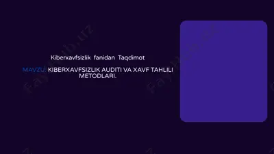 kiberxavfsizlikdan taqdimot — PPTX