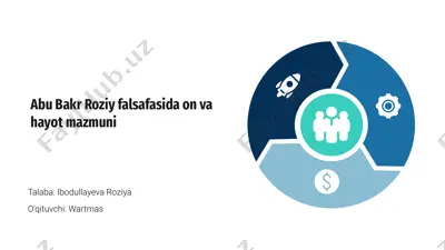 abu bakr roziy falsafasida on va hayot mazmuni — PPTX