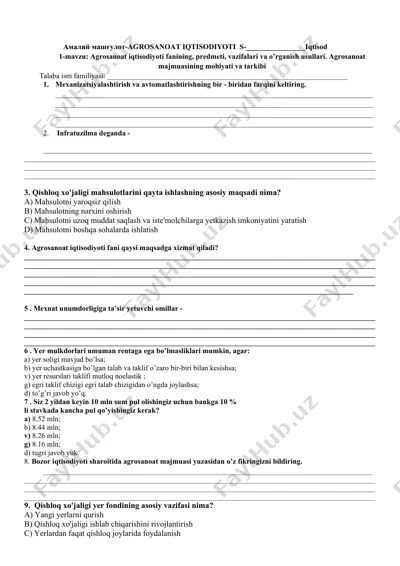 agrosanoat iqtisodiyoti — DOCX