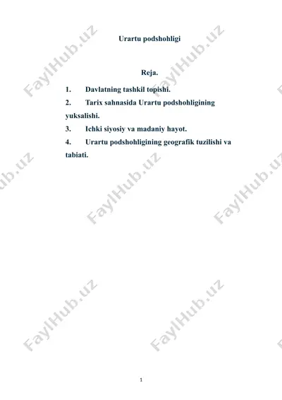 urartu podshohligi — DOCX