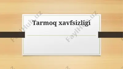 tarmoqxavfsizligi — PPTX