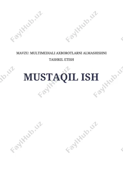 multimediali axborotlarni almashishni tashkil etish — DOCX