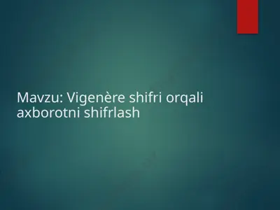 vigenère shifri — PPTX