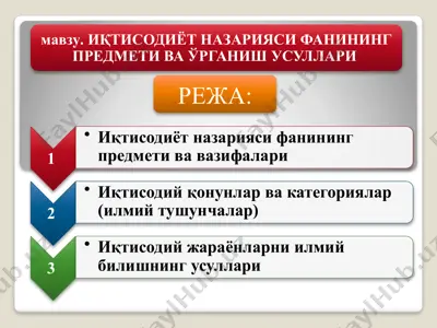 иқтисодиёт назарияси — PPTX