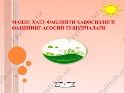 ҳаёт фаолияти хавфсизлигифанинингасосий тушунчалари — PPTX