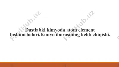 kimyo va falsafa — PPTX