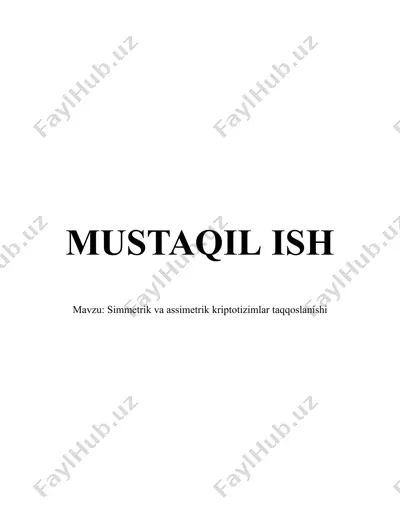 kriptotizimlar taqqoslanishi — PDF