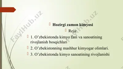 o‘zbekiston kimyosi — PPTX