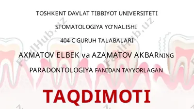 parodontning idiopatik kasalliklari — PPTX