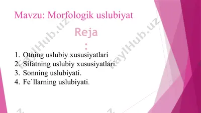 morfologik uslubiyat — PPTX
