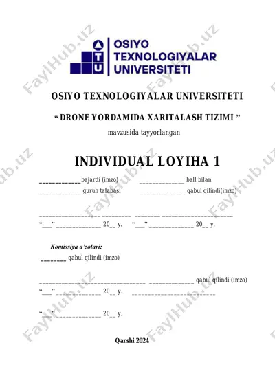 drone yordamida xaritalash tizimi — PDF