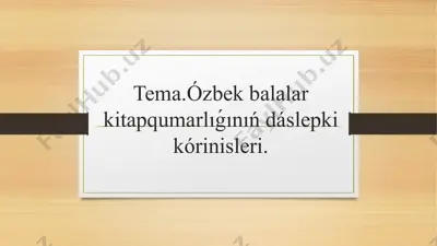balalar kitapqumarlıǵı — PPTX