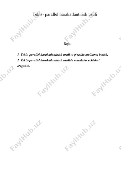 tеkis-parallеl harakatlantirish usuli — DOC