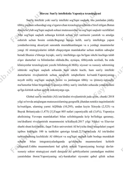 sun'iy intellektda yaponiya texnologiyasi — DOCX
