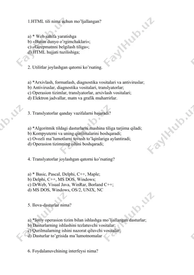 html tili — DOCX