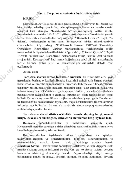 maktabgacha ta‟lim tizimini yanada takomillashtirish chora-tadbirlari — DOCX