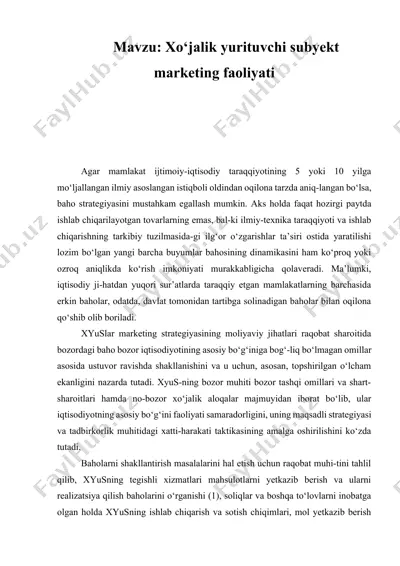 marketing strategiyasi — DOCX