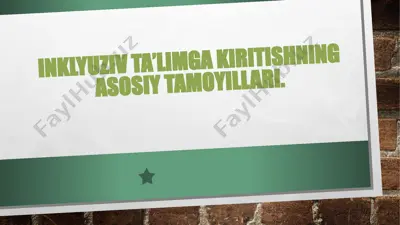 inklyuziv ta'lim tamoyillari — PPTX