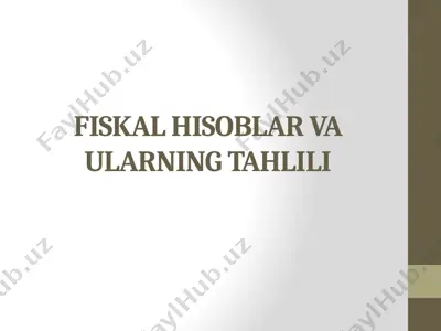 fiskal hisoblar va ularning tahlili — PPTX