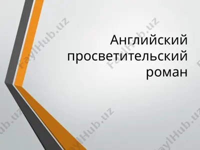 английский просветительский роман — PPT