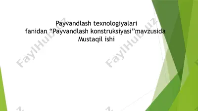 payvandlash konstruksiyasi — PPTX