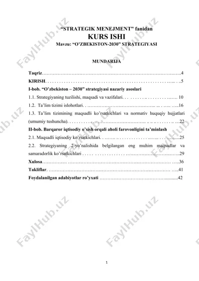 “o’zbekiston-2030” strategiyasi — DOCX