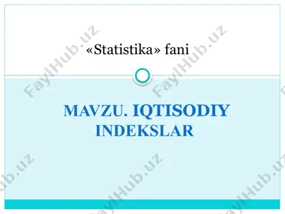 statistika fani — PPTX