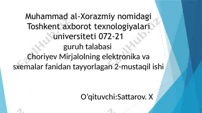 sinusoidal tok zanjirida quvvat — PPTX
