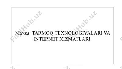 internet manzillash — PPTX