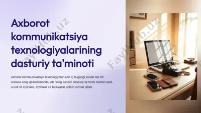 axborot kommunikatsiya texnologiyalarining dasturiy ta'minoti — PPTX