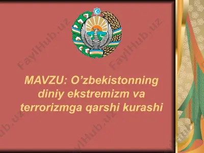 o’zbekistonning diniy ekstremizm va terrorizmga qarshi kurashi — PPTX