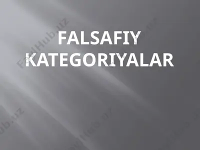 falsafiy kategoriyalar — PPTX