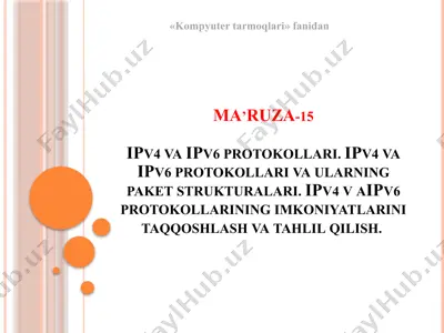 ipv4 va ipv6 protokollari — PPTX