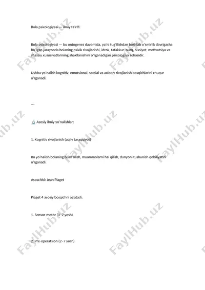 bola psixologiyasi — DOCX