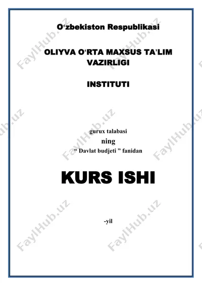 o'zbekiston respublikasida byudjet jarayonini boshqarish va tartibga solish organlari — DOCX