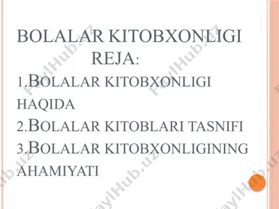 bolalar kitobxonligi — PPTX