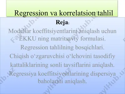 regression va korrelatsion tahlil — PPTX