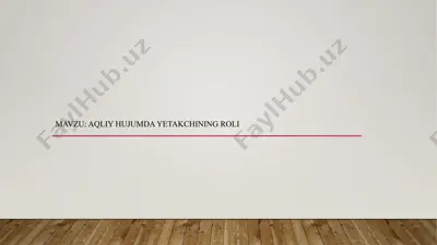 aqliy hujumda yetakchining roli — PPTX