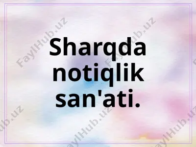 sharqda notiqlik san'ati — PPTX