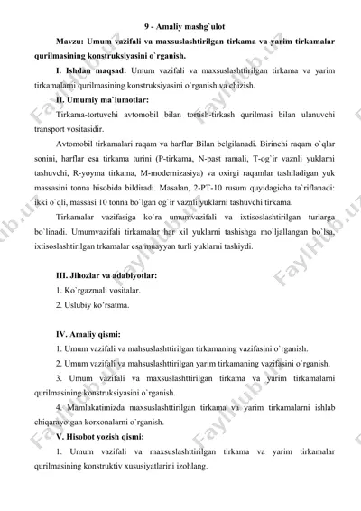 tirkama va yarim tirkamalar konstruksiyasi — DOC