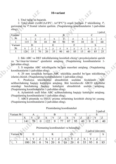 geometriya savollari — DOC