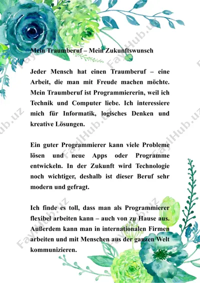 mein traumberuf – mein zukunftswunsch — DOC